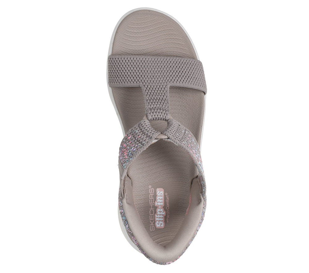 Slip-ins: GO WALK Massage Fit Sandal - Confetti Sky Skechers outlet