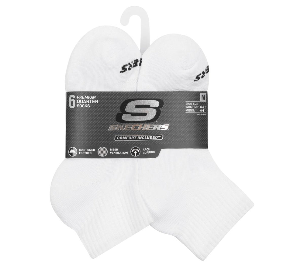 6 Pack Core Quarter Medium Socks Skechers US