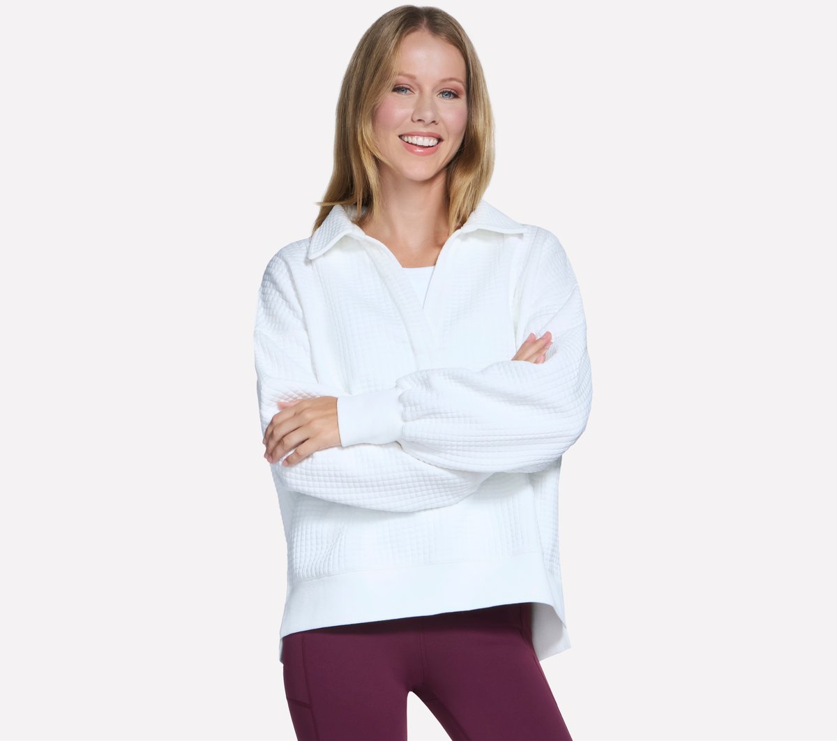Downtown Cozy Fit Collared Long Sleeve Skechers for sale