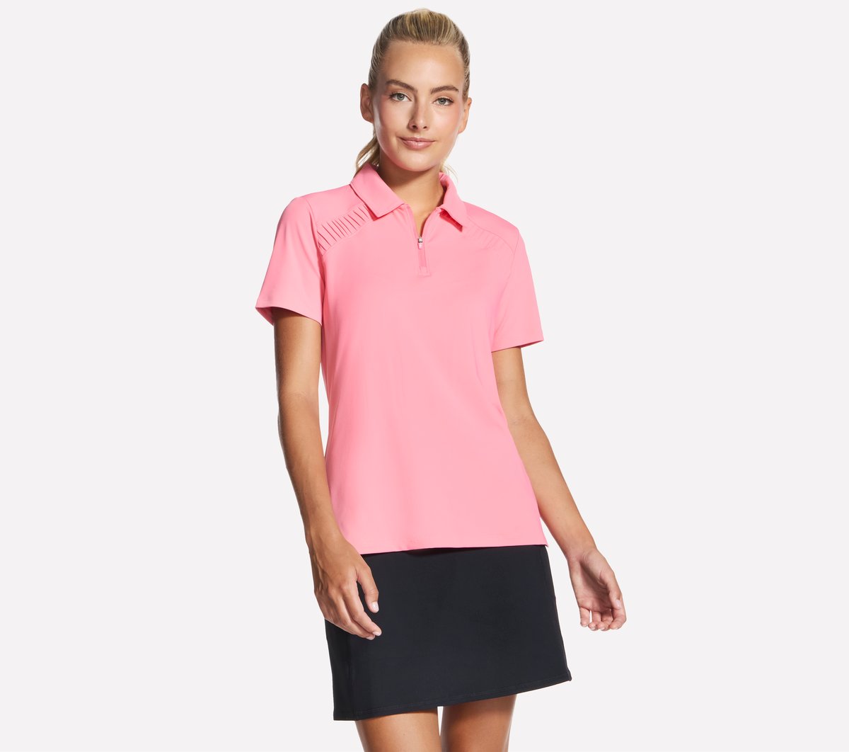 GO GOLF Short Sleeve Birdie Zip Front Polo Skechers for sale