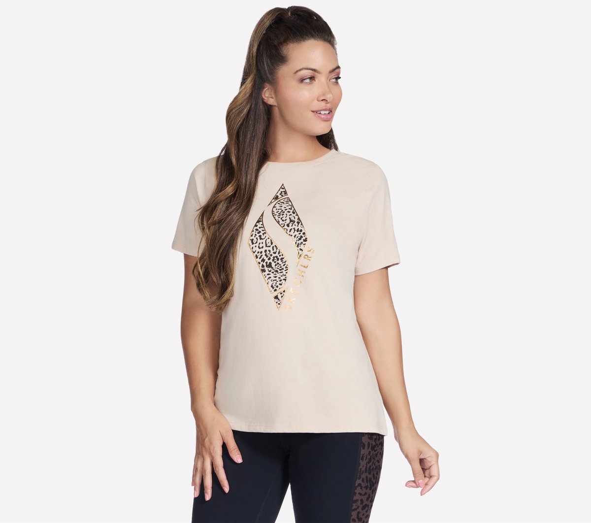 Diamond Cheetah Short Sleeve Tee Skechers on sale