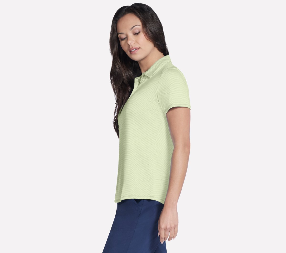 Short Sleeve On The Green Striped Polo Skechers on sale