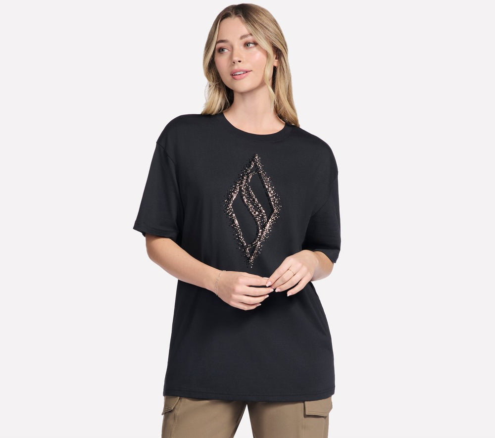 Gold Splatter Diamond Short Sleeve Tee Skechers discount