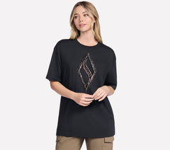 Gold Splatter Diamond Short Sleeve Tee Skechers discount