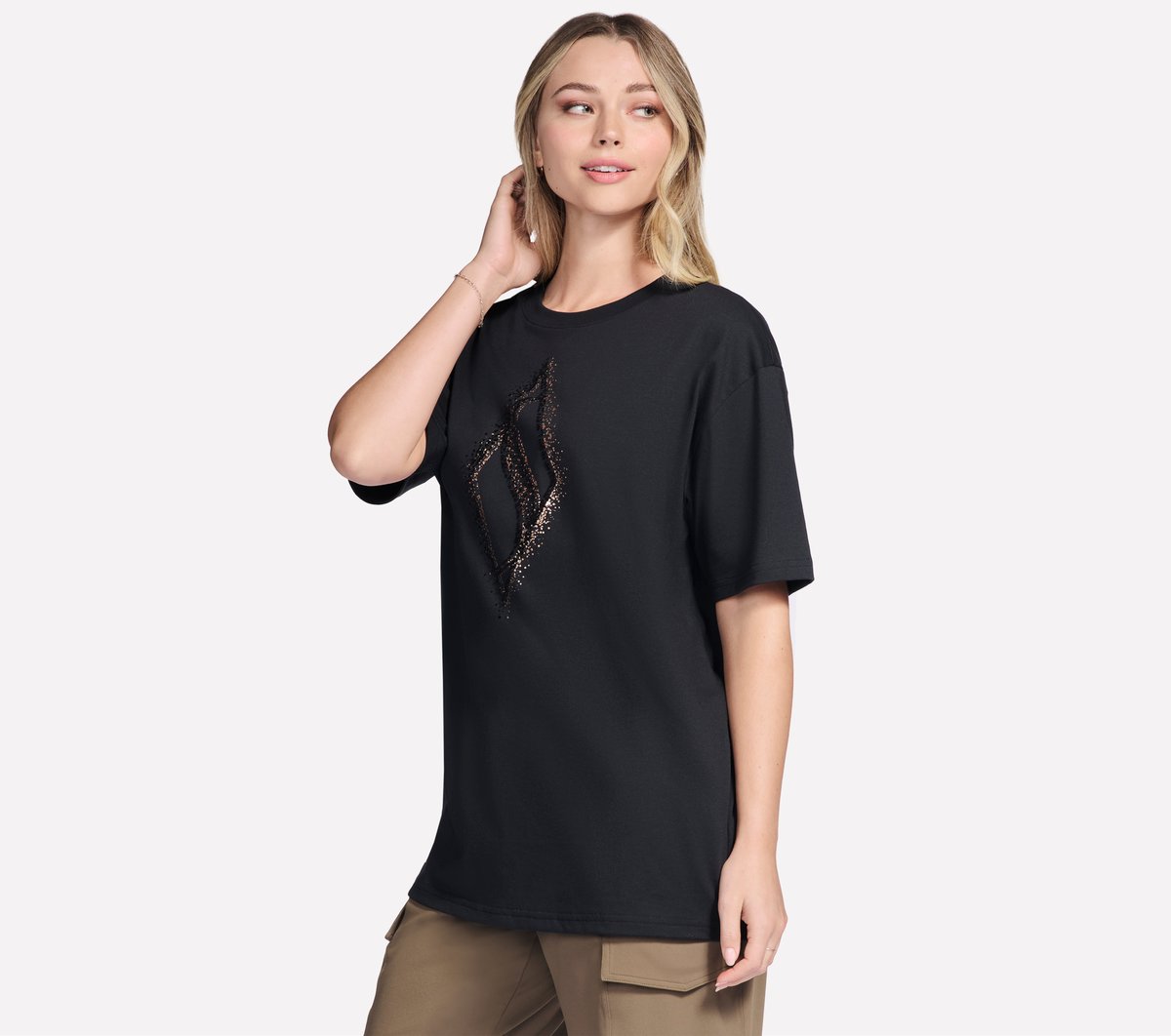 Gold Splatter Diamond Short Sleeve Tee Skechers discount