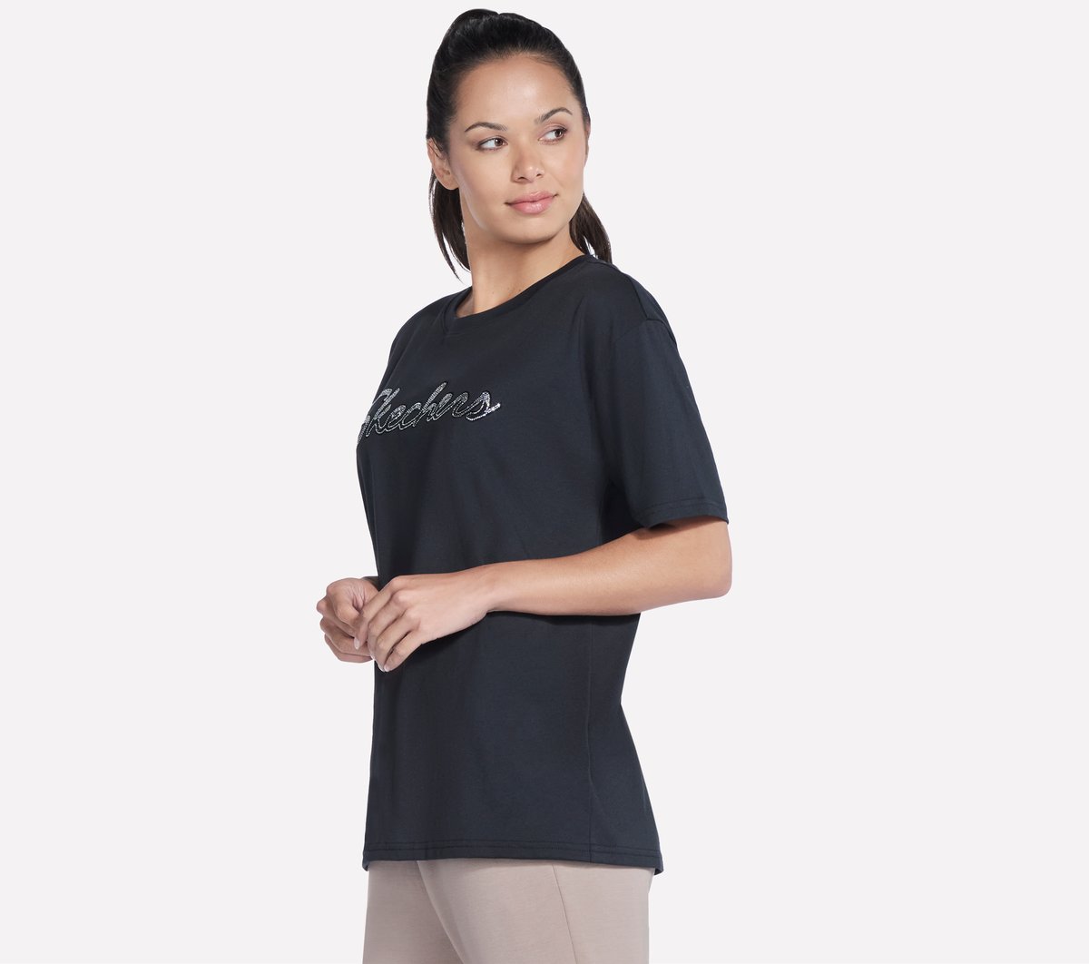 Script Diamond Studded Short Sleeve Tee Skechers for sale