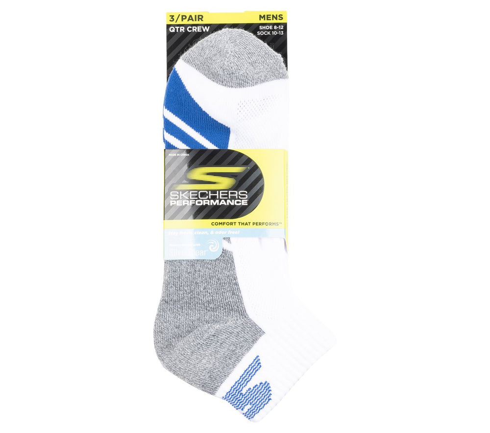 3 Pack Men's Half Terry Quarter Crew Socks Skechers on sale