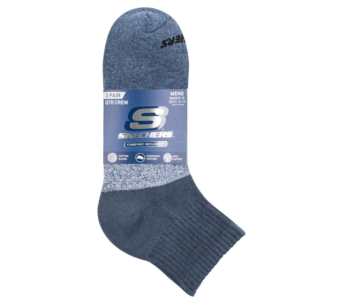 3 Pack Men's Colorblock Quarter Socks Skechers outlet