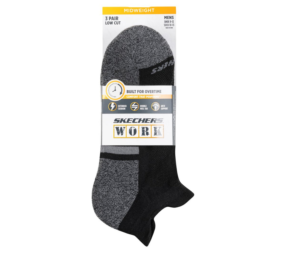 Lowcut Heel Tab Work Socks - 3 Pack Skechers on sale