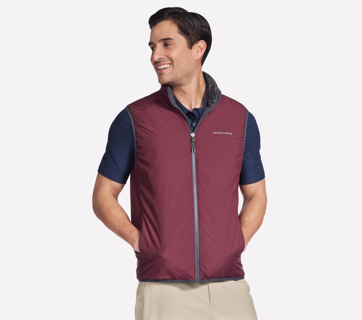 GO SHIELD Cozy Fit Altitude Reversible Vest Skechers discount