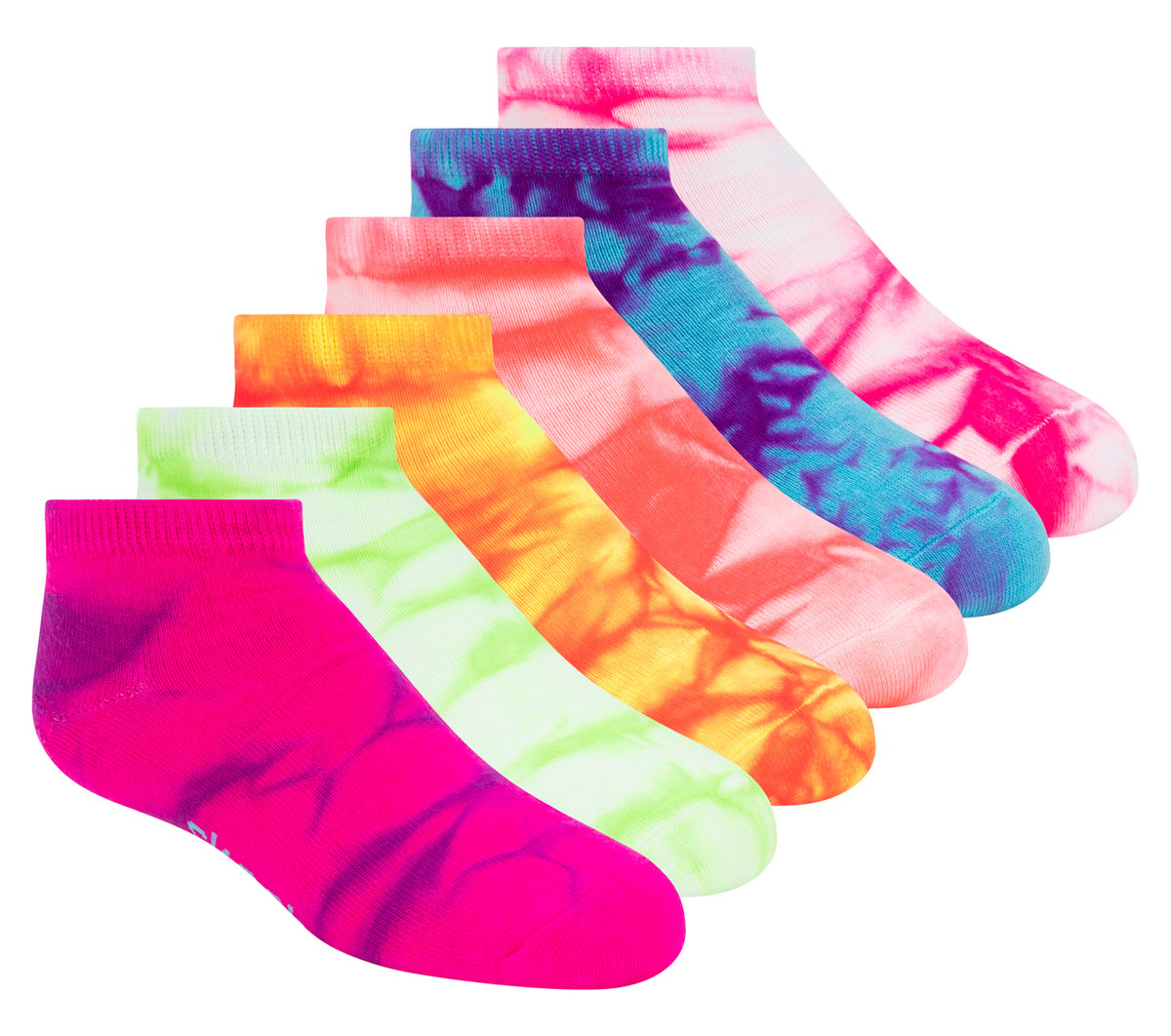 6 Pack Girls' Tie Dye Fashion Socks Skechers discount
