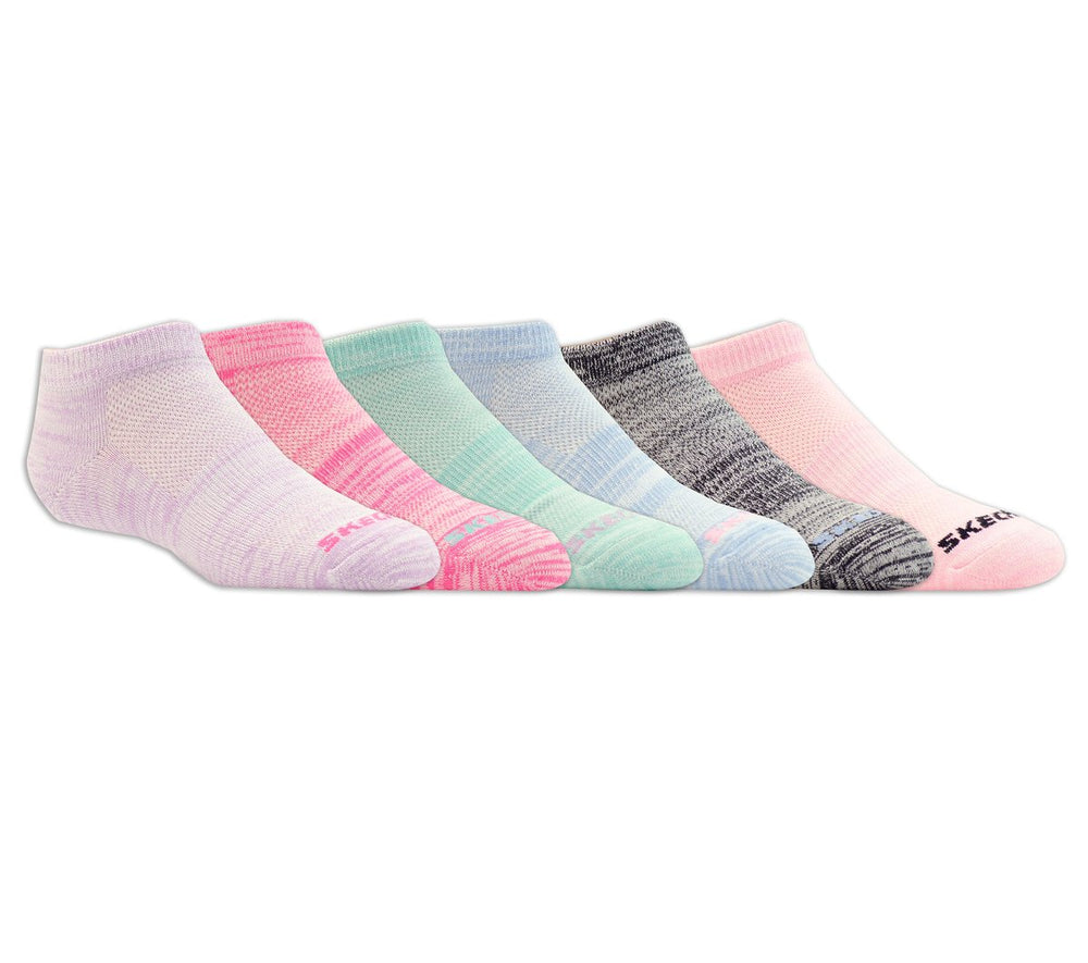 6 Pack Girls' Low Cut Color Stripe Socks Skechers sale