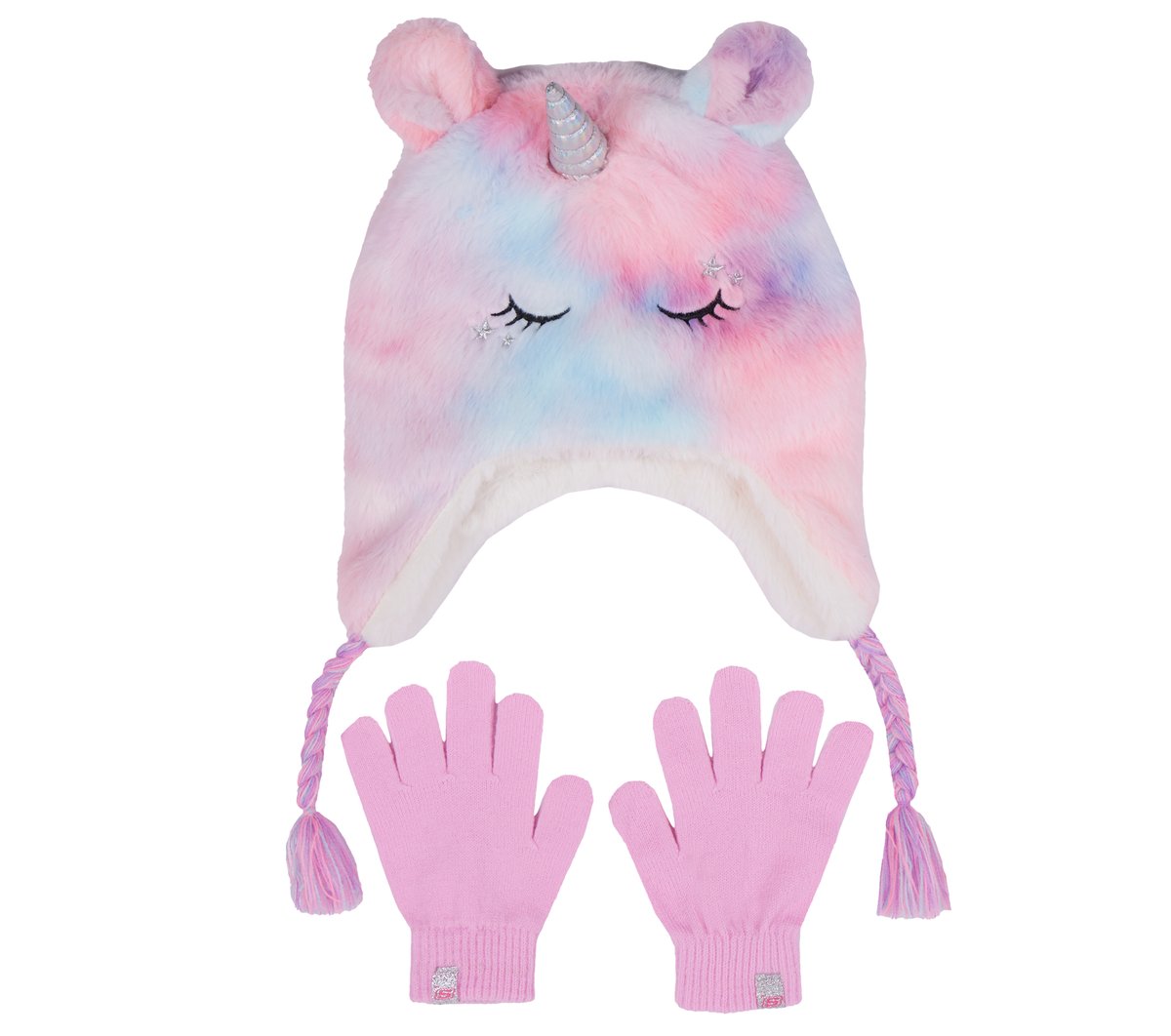 Cold Weather Plush Tie-Dye Unicorn Hat Set Skechers online