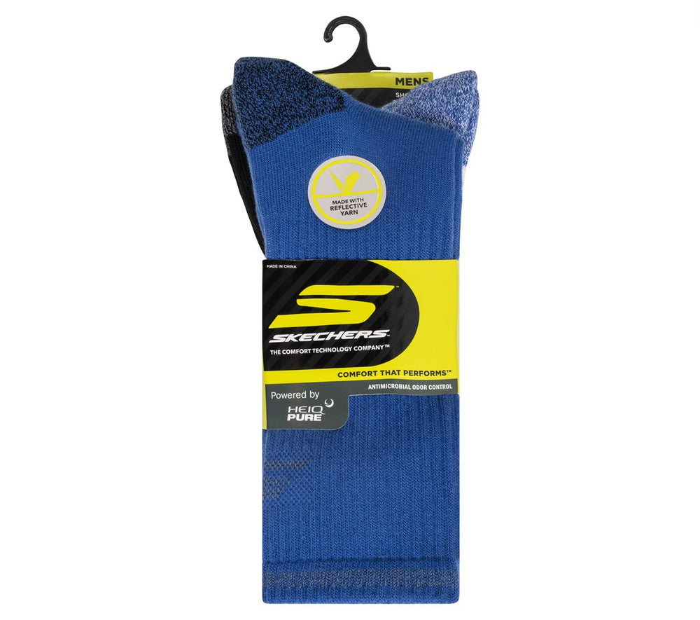 3 Pack Men's Reflective Performance Crew Socks Skechers sale